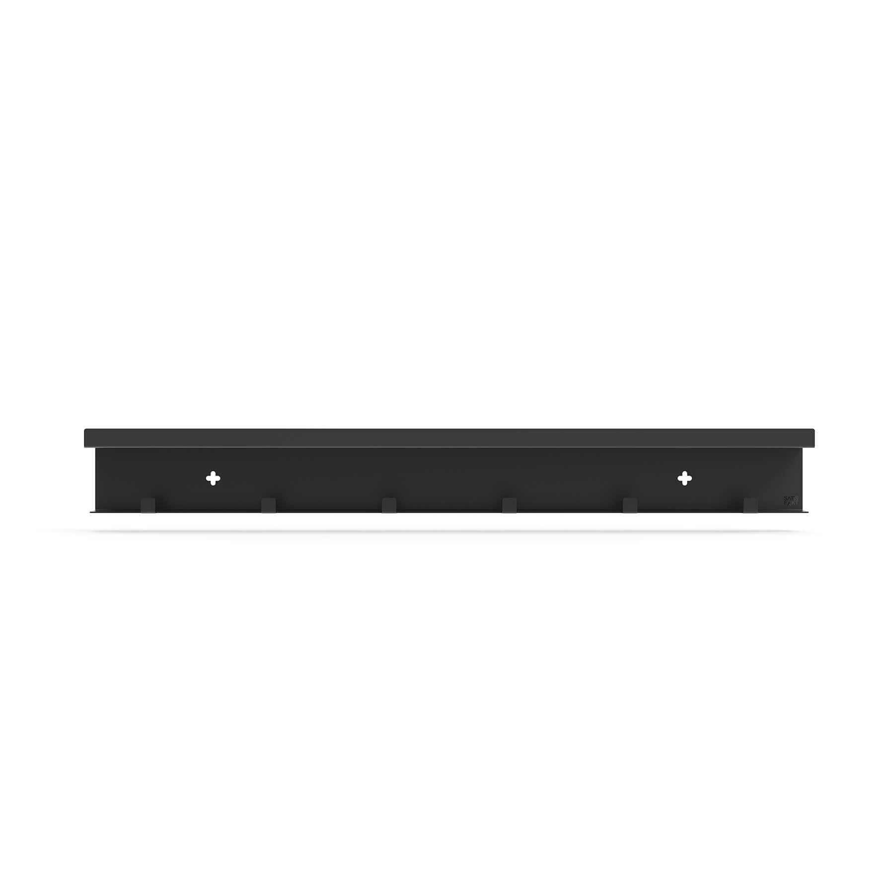Schwarze Garderobe Commeo mit der Länge 75cm in der Frontalansicht vor weißem Hintergrund.